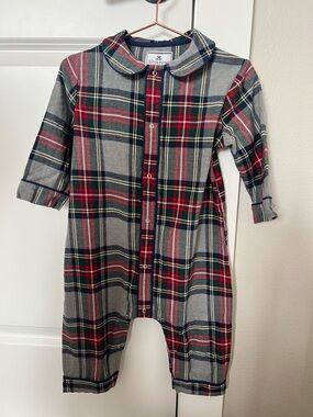 Petite Plume Westminster Tartan Brushed Twill One Piece Pajamas Size 18-24